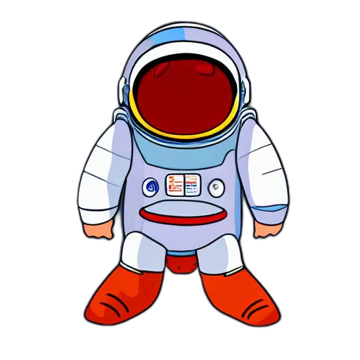 robot, jacket, pixel art, concept art, cartoon, 3d render, outer space, red transparent PNG cut-out