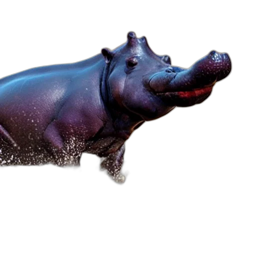 animal, creature, 3d render, photorealistic, concept art, nitro, boosted, hippopotamus transparent PNG cut-out