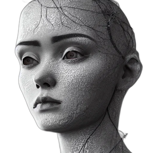 robot, face, mask, creature, photorealistic, concept art, 3d render, pencil sketch transparent PNG cut-out