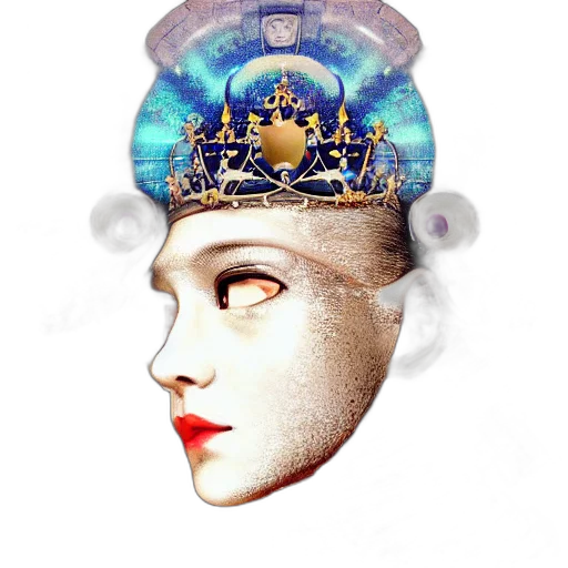crown, mask, face, jewelry, fantasy art, concept art, photorealistic, pixel art transparent PNG cut-out