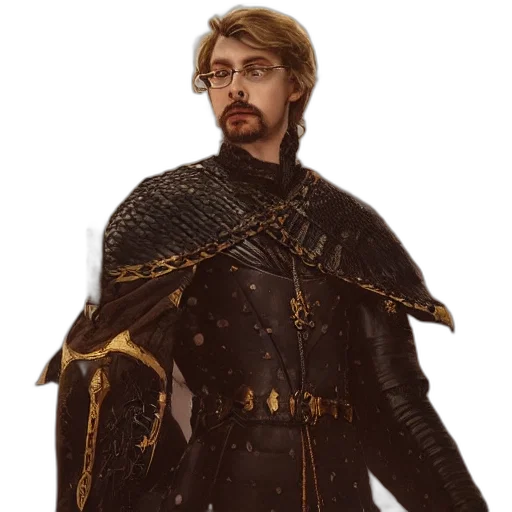 staff, jacket, sword, concept art, fantasy art, comic book art, photorealistic, golden transparent PNG cut-out