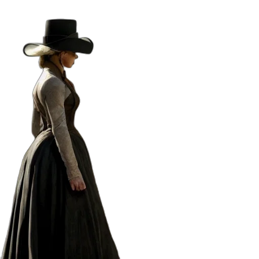 dress, hat, staff, crown, concept art, photorealistic, 3d render, westworld transparent PNG cut-out
