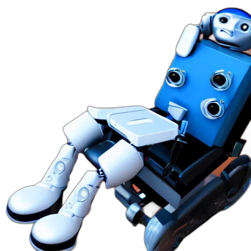 robot, 3d render, concept art, cyberpunk transparent PNG cut-out