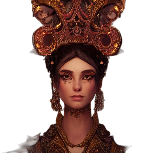 crown, face, mask, staff, fantasy art, concept art, photorealistic, pixel art transparent PNG cut-out