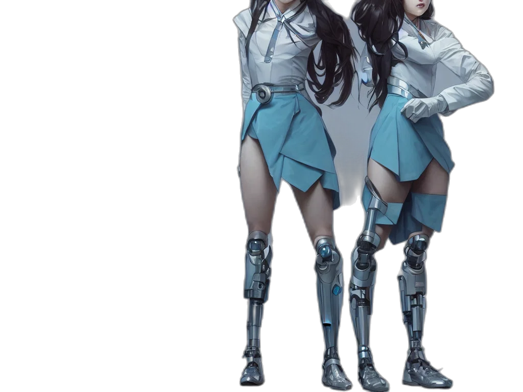 robot, concept art, cyberpunk, 3d render transparent PNG cut-out