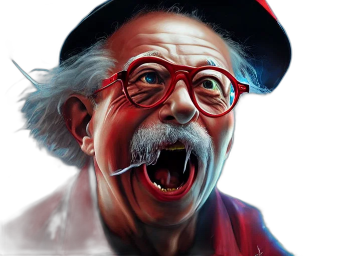 face, photorealistic, concept art, comic book art, oil painting, red, character, art transparent PNG cut-out