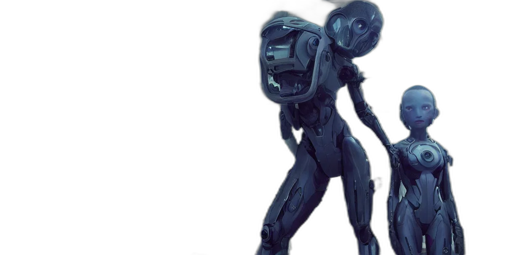 robot, creature, mask, weapon transparent PNG cut-out
