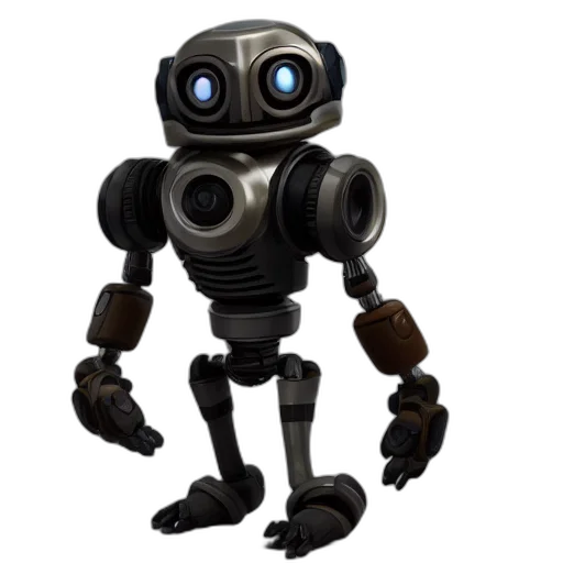 robot, staff, 3d render, concept art transparent PNG cut-out