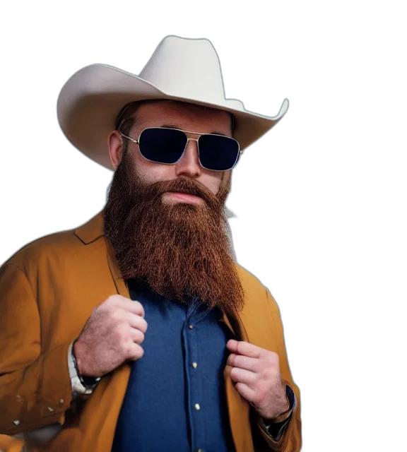jacket, hat, hair, photorealistic, photo, medium, shot, man transparent PNG cut-out