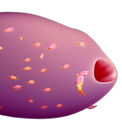 food, animal, 3d render, concept art, photorealistic, underwater, outer space, blobfishes transparent PNG cut-out