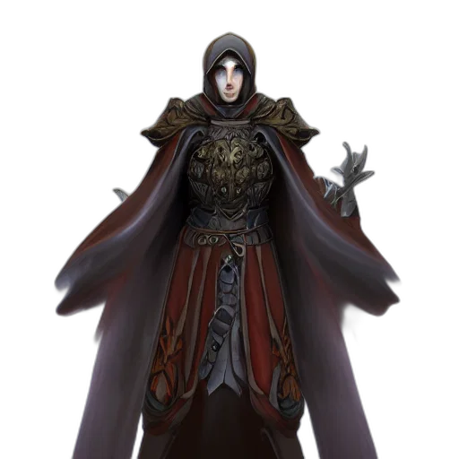 staff, dress, concept art, fantasy art, 3d render, comic book art, dark, earth tones transparent PNG cut-out