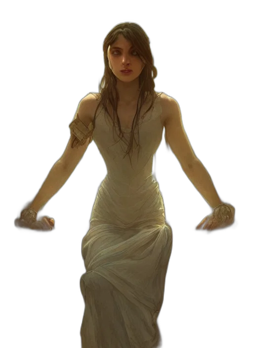 dress, staff, creature, jewelry, concept art, fantasy art, photorealistic, 3d render transparent PNG cut-out