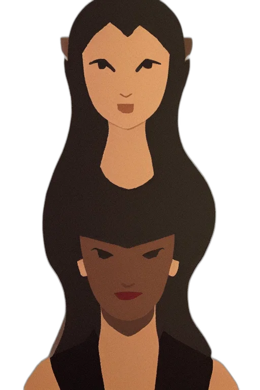 hair, crown, face, cartoon, concept art, 3d render, anime, earth tones transparent PNG cut-out