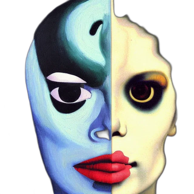 mask, face, crown, robot, watercolor, oil painting, concept art, photorealistic transparent PNG cut-out