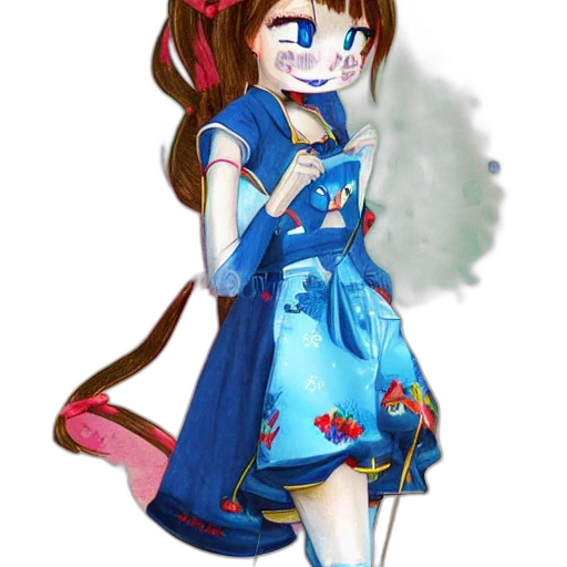 dress, staff, robot, creature transparent PNG cut-out