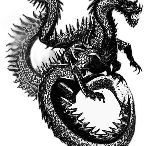 dragon, animal, creature, sword, fantasy art, concept art, photorealistic, pixel art transparent PNG cut-out