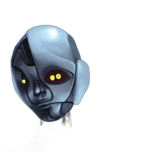 robot, mask, face, creature, concept art, 3d render, cyberpunk, cartoon transparent PNG cut-out