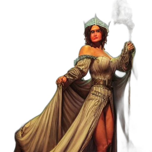 dress, crown, staff, sword transparent PNG cut-out