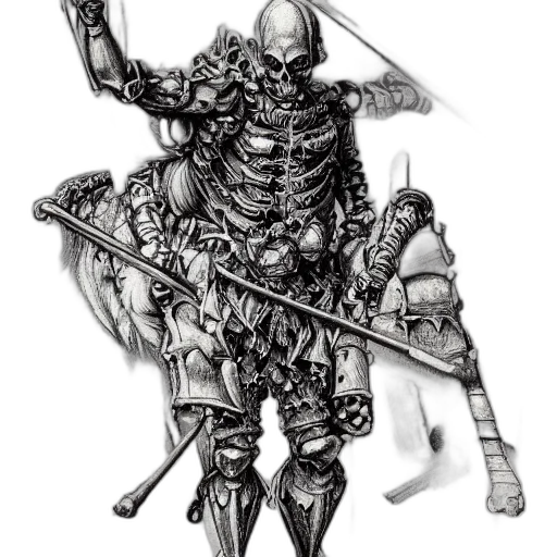 sword, robot, staff, weapon, fantasy art, concept art, comic book art, pencil sketch transparent PNG cut-out