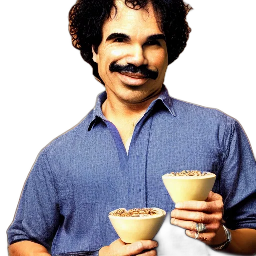 food, staff, photorealistic, pixel art, musician, john, oates, face transparent PNG cut-out