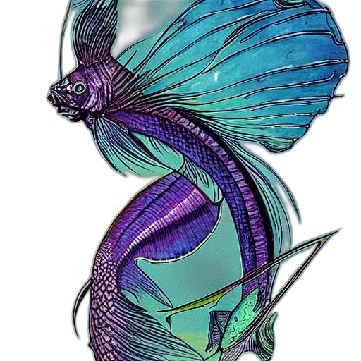 creature, dragon, fantasy art, watercolor transparent PNG cut-out