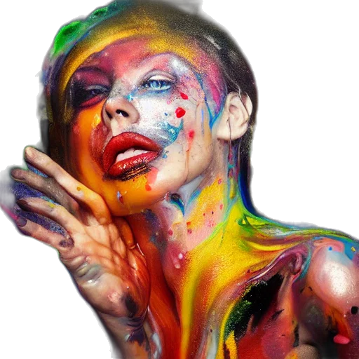 face, photorealistic, oil painting, watercolor transparent PNG cut-out