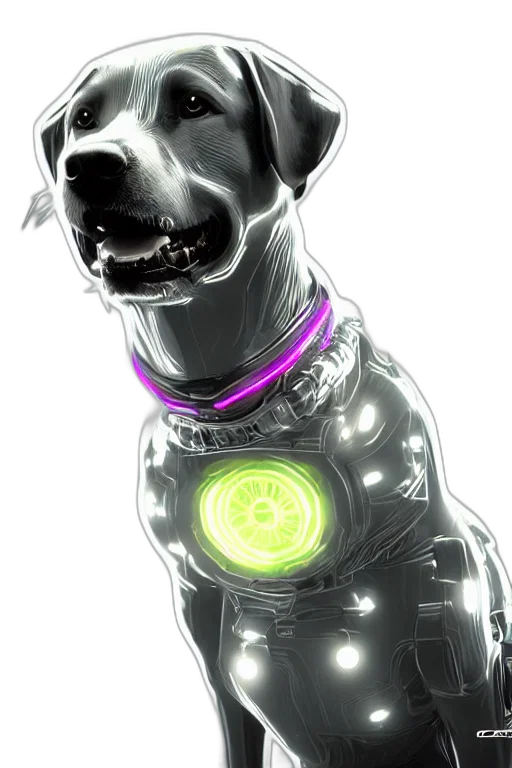 robot, animal, creature, staff, cyberpunk, concept art, 3d render, comic book art transparent PNG cut-out