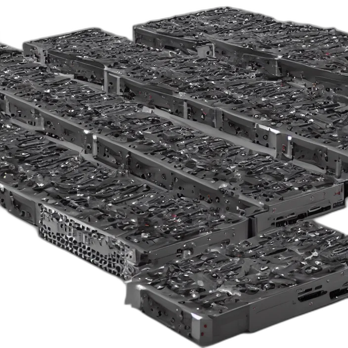 3d render, cluster, gpus, highly, detailed, uhd, sharp, focus transparent PNG cut-out