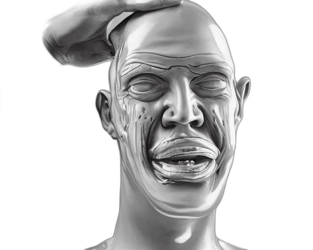 mask, face, hat, staff, photorealistic, concept art, 3d render, pencil sketch transparent PNG cut-out