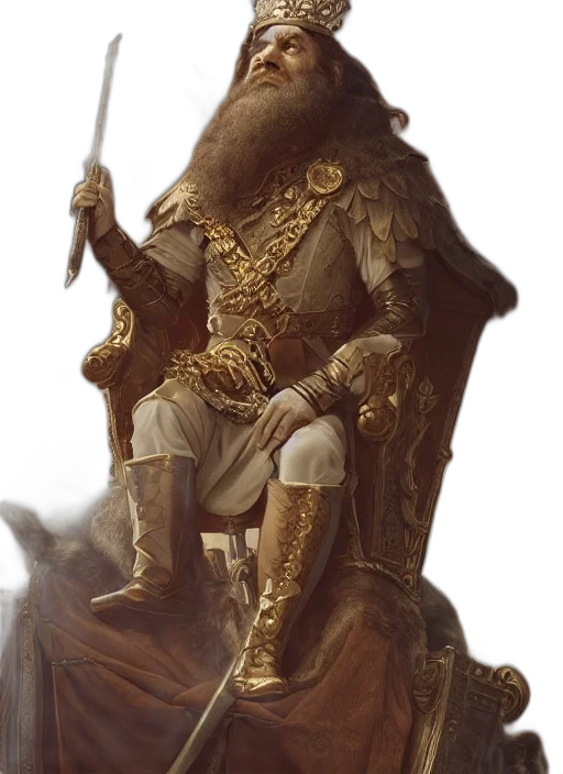 sword, crown, staff, dragon, concept art, fantasy art, photorealistic, oil painting transparent PNG cut-out