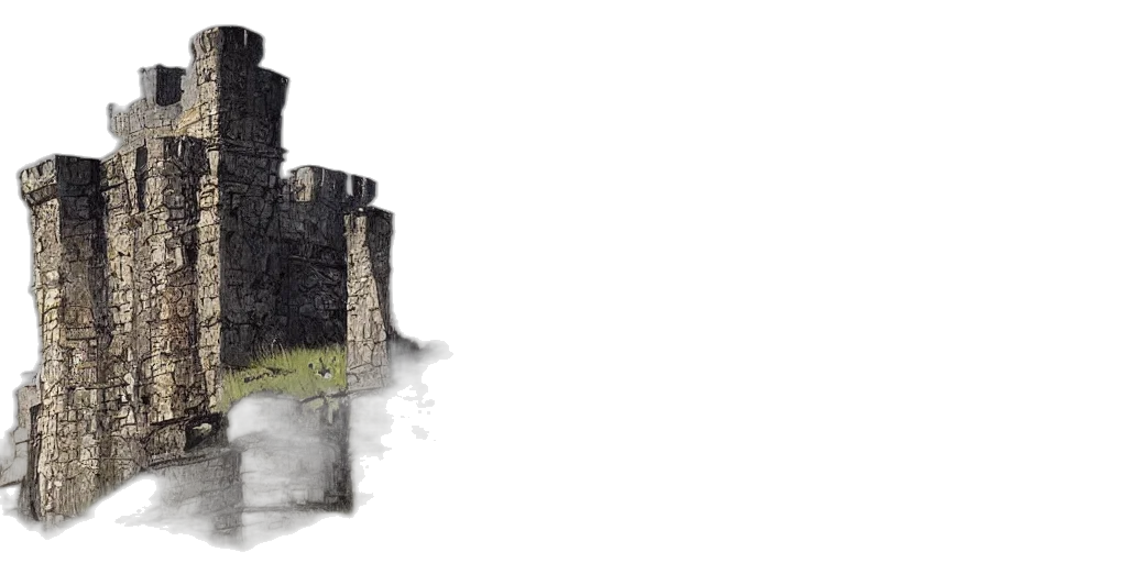 building, crown, sword, concept art, 3d render, photorealistic, fantasy art, fog transparent PNG cut-out