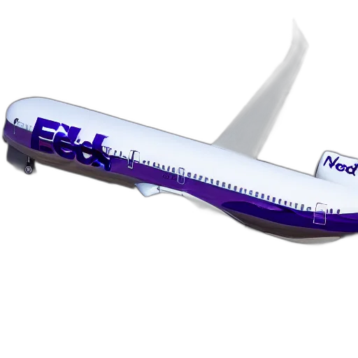 3d render, fedex, memphis, airplane transparent PNG cut-out