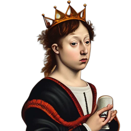 crown, jewelry, face, photorealistic, oil painting, fantasy art, concept art, renaissance transparent PNG cut-out