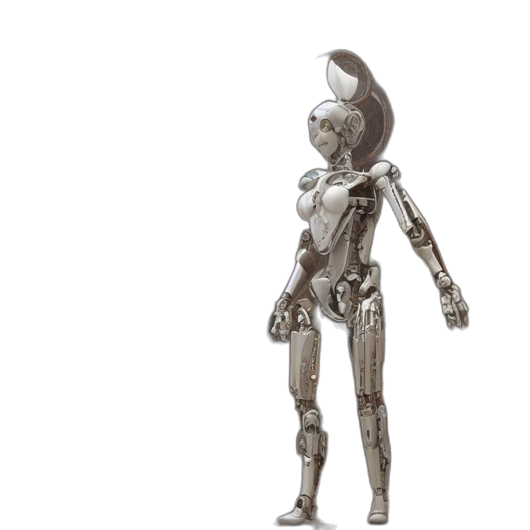 robot, concept art, 3d render, cyberpunk transparent PNG cut-out