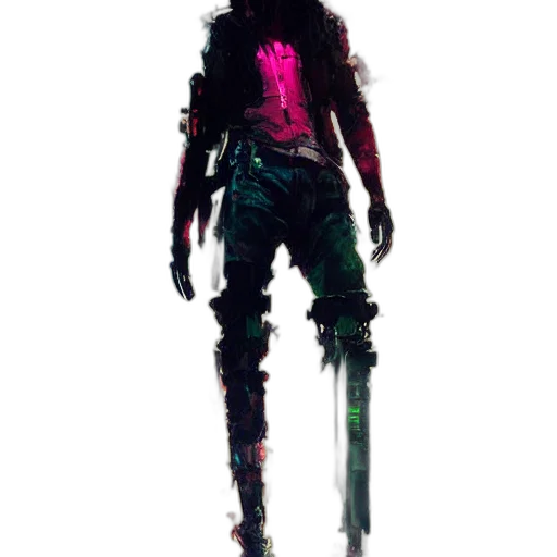 weapon, staff, creature, jacket transparent PNG cut-out