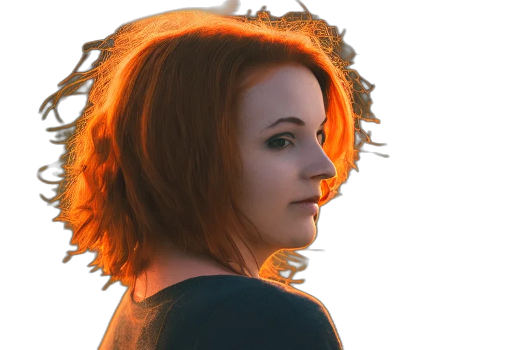 hair, face, staff, crown transparent PNG cut-out