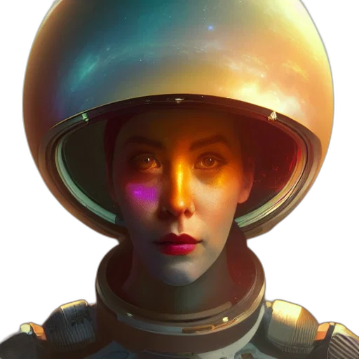 robot, face, staff, concept art, fantasy art, comic book art, 3d render, outer space transparent PNG cut-out