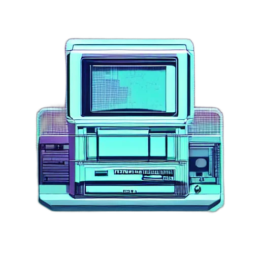 robot, weapon, furniture, animal, pixel art, vaporwave, cyberpunk, 3d render transparent PNG cut-out
