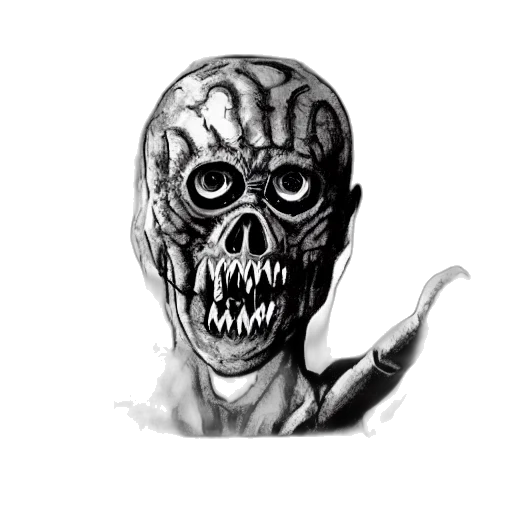 mask, face, creature, robot, comic book art, concept art, photorealistic, pencil sketch transparent PNG cut-out
