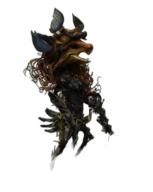 dragon, creature, staff, mask transparent PNG cut-out