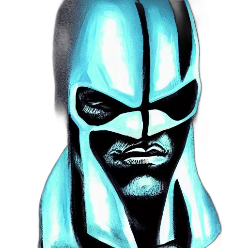 mask, face, comic book art, concept art, fantasy art, cartoon, daredevil, painted transparent PNG cut-out