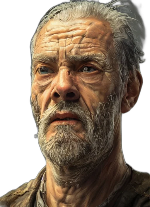 face, staff, weapon, photorealistic transparent PNG cut-out