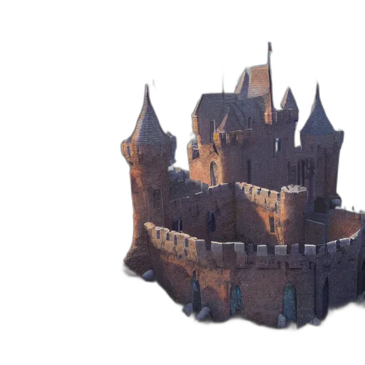 crown, building, 3d render, concept art transparent PNG cut-out