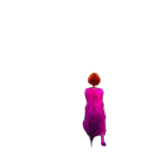 dress, creature, hair, animal, concept art, 3d render, vaporwave, pixel art transparent PNG cut-out
