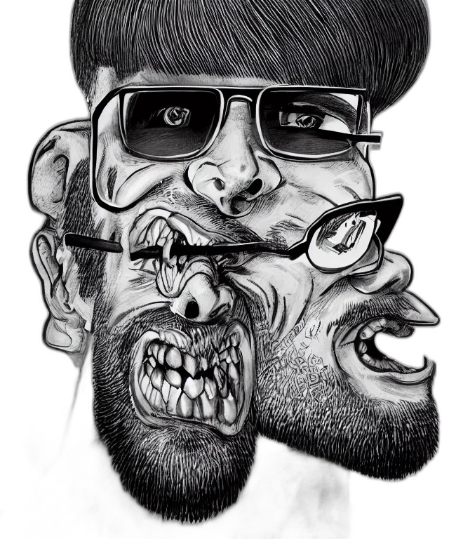 face, mask, cartoon, comic book art transparent PNG cut-out