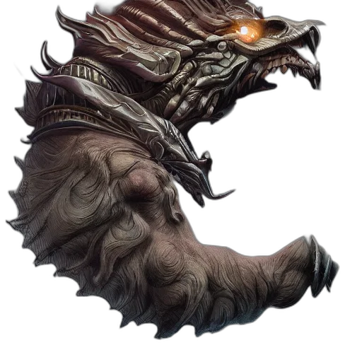 creature, dragon, mask, face, concept art, fantasy art, photorealistic, comic book art transparent PNG cut-out