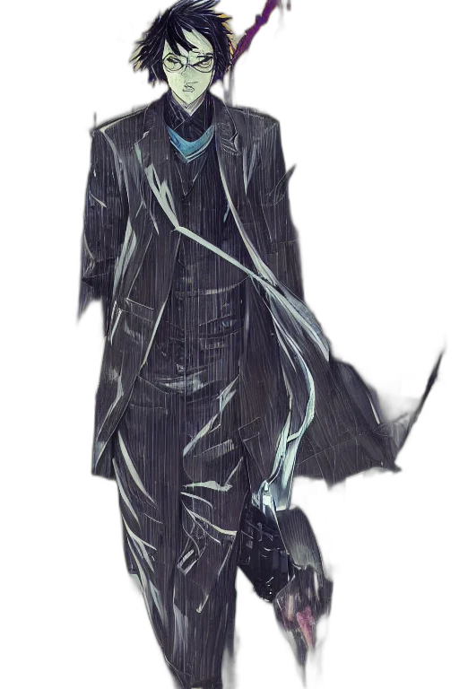 jacket, staff, mask, creature transparent PNG cut-out
