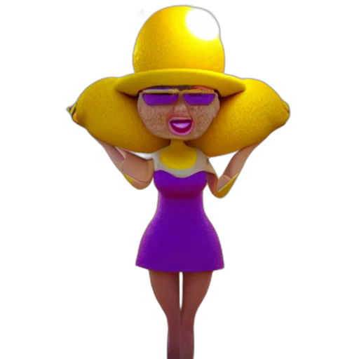 hat, dress, staff, 3d render transparent PNG cut-out