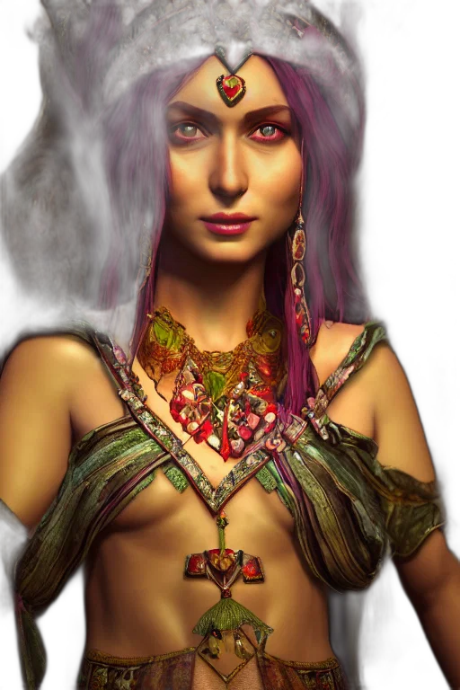 jewelry, face, staff, fantasy art, photorealistic, concept art, 3d render, red transparent PNG cut-out