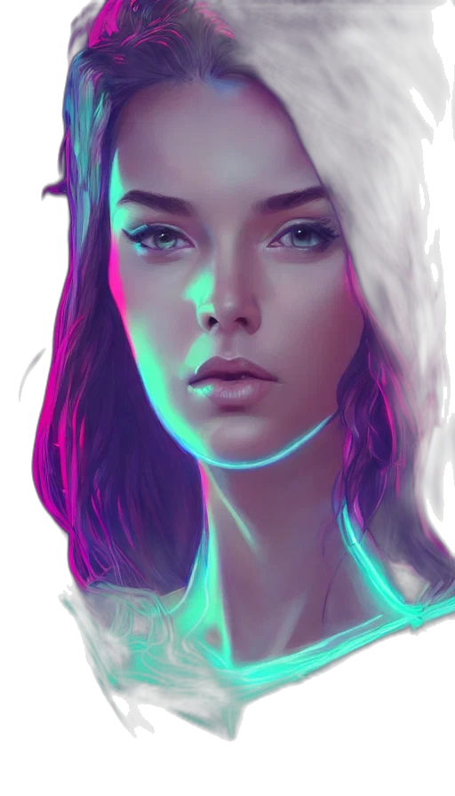 face, robot, cyberpunk, fantasy art transparent PNG cut-out